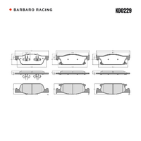 Barbaro Racing KD0229 S-01 18.2mm Front Brake Pads - GAC Trumpchi GS8 / GM8 / M8
