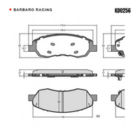 Barbaro Racing KD0256 S-01 17mm Front Brake Pads - Tank 400