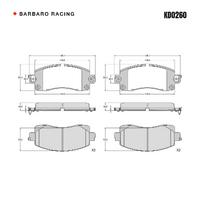 Barbaro Racing KD0260 C-01 16.8mm Front Brake Pads - Subaru Forester