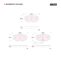 Barbaro Racing KD0322 C-01 17.5mm Front Brake Pads - Volkswagen Golf