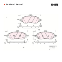 Barbaro Racing KD0341 C-01 17.08mm Front Brake Pads - Tank 300