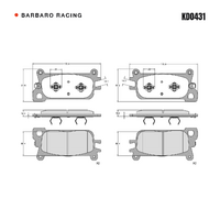 Barbaro Racing KD0431 S-01 16.3mm Front Brake Pads - GAC Trumpchi Empow