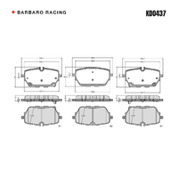 Barbaro Racing KD0437 S-01 17mm Rear Brake Pads - Li Auto L7 / L8 / L9
