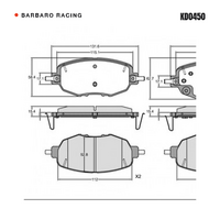 Barbaro Racing KD0450 C-02 15.4mm Front Brake Pads - Changan UNI-V