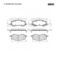 Barbaro Racing KD0451 S-01 16.5mm Front Brake Pads - Denza D9