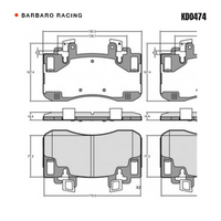 Barbaro Racing KD0474 S-01 14.4mm Front Brake Pads - Zeekr 001