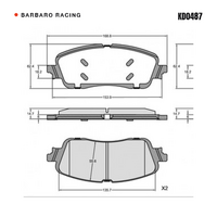 Barbaro Racing KD0487 S-01 14.7mm Front Brake Pads - Xiaomi SU7