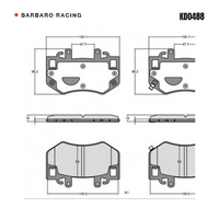 Barbaro Racing KD0488 S-01 14mm Front Brake Pads - Xiaomi SU7