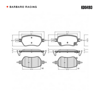 Barbaro Racing KD0493 S-01 12mm Rear Brake Pads - Denza D9
