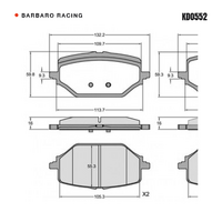 Barbaro Racing KD0552 S-01 16mm Rear Brake Pads - Li Auto L7 / L8 / L9