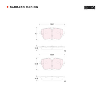 Barbaro Racing KD0651 S-01 16.6mm Rear Brake Pads - NIO ET5T