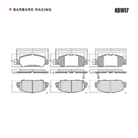 Barbaro Racing KD1017 C-01 16mm Front Brake Pads - Honda Accord IX / HR-V /   Vezel / XR-V / Elysion