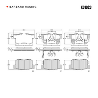 Barbaro Racing KD1023 C-01 14.6mm Rear Brake Pads - Honda Civic VI / Accord V,   Rover 600, Acura Legend, Haval H6