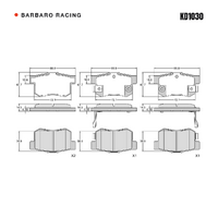 Barbaro Racing KD1030 C-01 14.5mm Rear Brake Pads - Honda Odyssey, Suzuki SX4,   Fiat Sedic I, Rover 600, Acura Legend