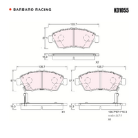 Barbaro Racing KD1055 C-01 16.3mm Front Brake Pads - Acura RSX, Honda Civic /   ILX