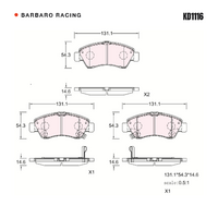Barbaro Racing KD1116 C-01 14.6mm Front Brake Pads - Honda Fit (Jazz)