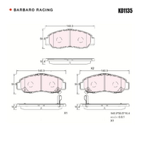 Barbaro Racing KD1135 C-02 16.4mm Front Brake Pads - Honda Civic