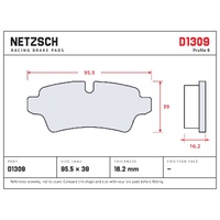 NETZSCH N-one Original Upgrade Series Brake Pads D1309 MINI R56 S, rear