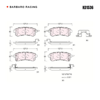 Barbaro Racing KD1536 C-01 15mm Rear Brake Pads - Nissan Patrol, Infiniti QX56   / QX80