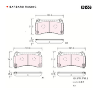 Barbaro Racing KD1556 S-01 17.5mm Rear Brake Pads - Nissan GT-R
