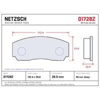 NETZSCH N-one Original Upgrade Series Brake Pads D1728Z AP Racing CP9200, CP9440, CP5200, CP9441, CP9202, CP5040, CP3307, CP3395, CP3788, CP3789, CP37