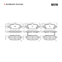 Barbaro Racing KD1739 C-01 14mm Rear Brake Pads - Nissan Murano, Dongfeng   E11K, Renault Koleos, Renault Samsung QM5