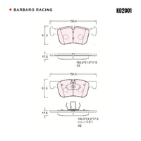 Barbaro Racing KD2001 C-01 17.5mm Front Brake Pads - BMW 3 Series / X1 / 4   Series / 1 Series