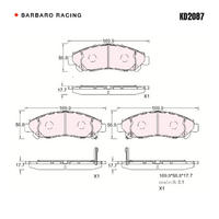 Barbaro Racing KD2087 C-01 17.7mm Front Brake Pads - Toyota Hiace