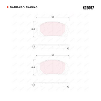 Barbaro Racing KD2097 C-01 17.5mm Front Brake Pads - Toyota Highlander