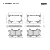 Barbaro Racing KD2098 S-01 17.8mm Front Brake Pads - Toyota Land Cruiser