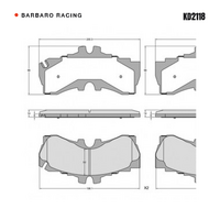 Barbaro Racing KD2118 CSI-01B 14mm Front Brake Pads - Lexus RX