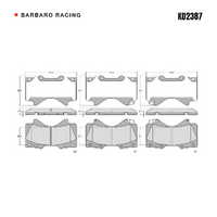 Barbaro Racing KD2387 C-01 17.9mm Front Brake Pads - Toyota Land Cruiser /   Tundra / Sequoia, Lexus LX