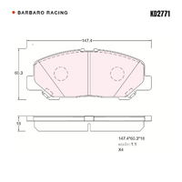 Barbaro Racing KD2771 S-01 18mm Front Brake Pads - Toyota Alphard / Previa /   Estima III / Tarago III