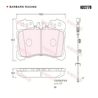 Barbaro Racing KD2778 C-01 18.5mm Front Brake Pads - Lexus LS
