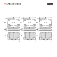 Barbaro Racing KD2782 C-01 15.4mm Rear Brake Pads - Lexus GS / IS, Toyota Mark X   / Crown / Reiz II