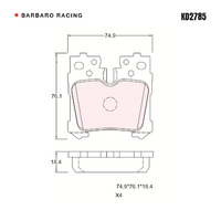 Barbaro Racing KD2785 C-01 18.4mm Rear Brake Pads - Lexus LS