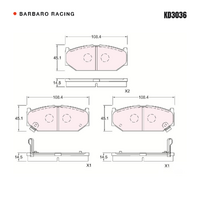 Barbaro Racing KD3036 RS-635 14.5mm Front Brake Pads - Suzuki Swift