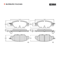 Barbaro Racing KD3064 C-01 14.4mm Rear Brake Pads - Mazda CX-5