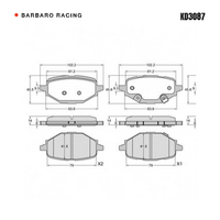 Barbaro Racing KD3087 S-01 14mm Rear Brake Pads - Mazda CX-50
