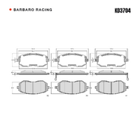 Barbaro Racing KD3704 C-01 16.8mm Front Brake Pads - Subaru Forester / Legacy