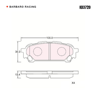 Barbaro Racing KD3720 C-01 13.4mm Rear Brake Pads - Subaru Impreza