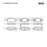Barbaro Racing KD3722 C-01 13mm Rear Brake Pads - Subaru BRZ / Forester /   Impreza, Toyota 86 / GT86