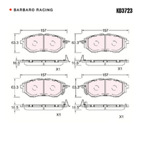 Barbaro Racing KD3723 C-01 16.5mm Front Brake Pads - Subaru Forester