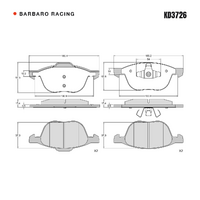 Barbaro Racing KD3726 C-01 17.4mm Front Brake Pads - Volvo C30, Mazda3, Haima   Family, Changan Raeton CC, Ford Kuga