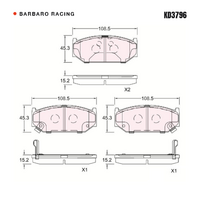 Barbaro Racing KD3796 C-01 15.2mm Front Brake Pads - Changhe Beidouxing, Suzuki   Swift