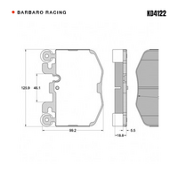 Barbaro Racing KD4122 S-01 18.8mm Front Brake Pads - BMW 2 Series