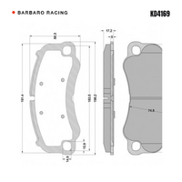 Barbaro Racing KD4169 CSI-01B 17.2mm Front Brake Pads - Porsche 911