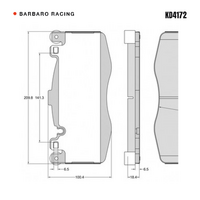 Barbaro Racing KD4172 RS-635 18.4mm Front Brake Pads - BMW M5