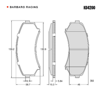 Barbaro Racing KD4200 C-01 15.3mm Front Brake Pads - Mitsubishi Pajero / Montero   III, Mazda E-Serie, Ford Australia Econo