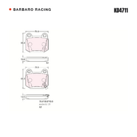 Barbaro Racing KD4711 C-02 13.5mm Rear Brake Pads - AP Racing CP7700 / CP5317,   Subaru Impreza, Nissan 350Z